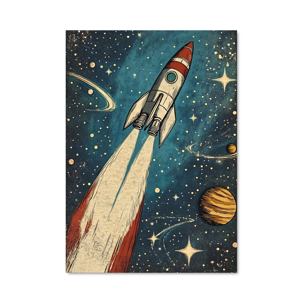 Poster Retro espace fascinant